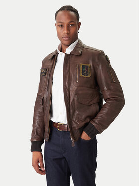 Aeronautica Militare Aeronautica Militare Lederjacke 252PN0846U100839 Braun Regular Fit