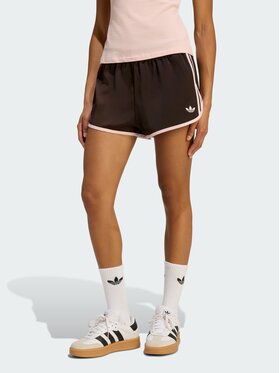 adidas adidas Szorty materiałowe 159025 Brązowy ciemny Loose Fit