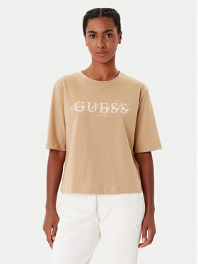 Guess Guess T-Shirt V5YI02 I3Z14 Beżowy Boxy Fit