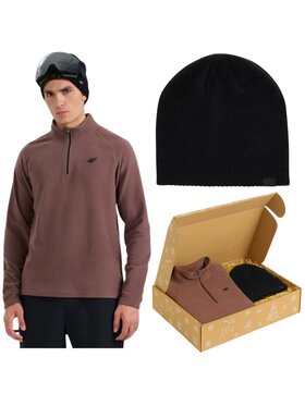 4F 4F Felpa di pile UFLEM065-ACAPU633-Paczka-80S Marrone Authentic Slim Fit