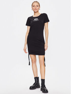 Alpha Industries Alpha Industries Ежедневна рокля Ruched 136066 Черен Slim Fit