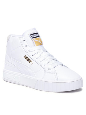 puma white mid top sneakers