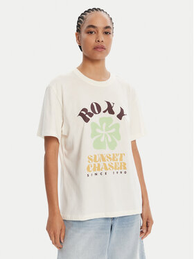 Roxy Roxy T-krekls Hangloose Poster ERJZT06018 Écru Regular Fit
