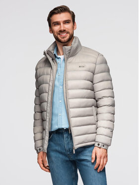Ombre Ombre Kurtka puchowa OM-JALP-0231 Szary Regular Fit