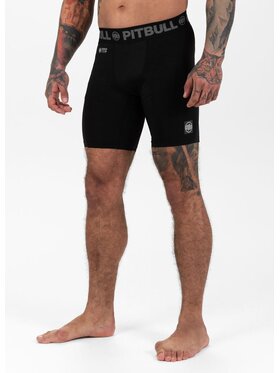 PITBULL PITBULL Szorty sportowe New Logo Czarny Regular Fit