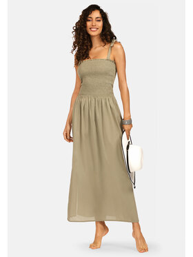 Feba Feba Sukienka letnia F224 Khaki Relaxed Fit