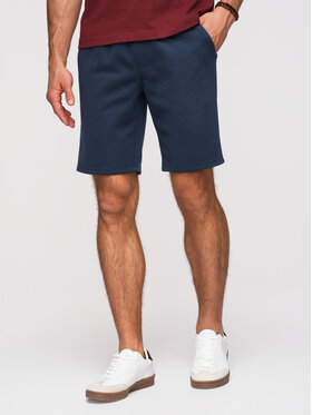 Ombre Ombre Szorty materiałowe OM-SRSK-0124 Granatowy Regular Fit
