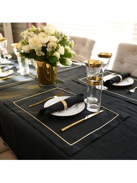 Roseberry Home Roseberry Home Serwetki Royal Black Goldenline Czarny