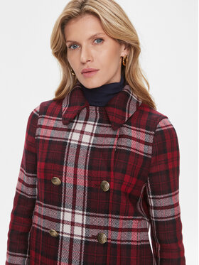 Tommy Hilfiger Prehodni Plašč Tartan WW0WW40256 Rdeča Regular Fit