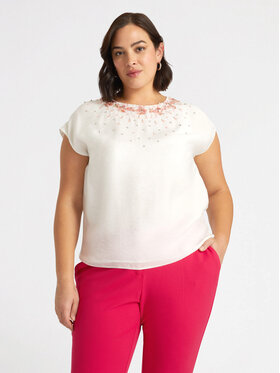 Fiorella Rubino Fiorella Rubino Bluzka 2724T002210N011 Biały Regular Fit
