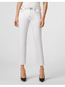 PHILIPP PLEIN PHILIPP PLEIN Jeansy 22045 Biały Boyfriend Fit