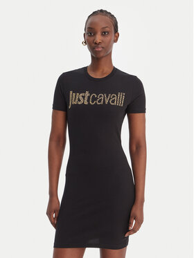 Just Cavalli Just Cavalli Každodenné šaty 80PAOE21 CJ112 Čierna Slim Fit