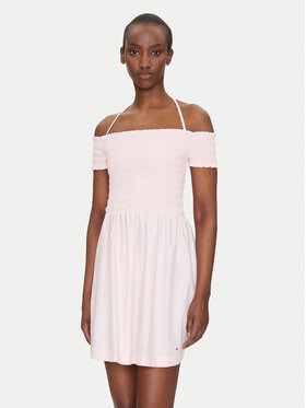 Tommy Jeans Tommy Jeans Sommerkleid DW0DW20343 Rosa Slim Fit