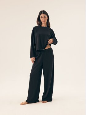 Esotiq Esotiq Spodnie materiałowe 42650 Czarny Loose Leg