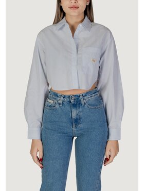Calvin Klein Jeans Calvin Klein Jeans Πουκάμισο WOVEN LABEL CROPPED Μπλε Cropp Fit