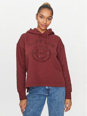 Gant Gant Džemperis ar kapuci Rel Tonal Graphic Hoodie 4200722 Sarkans Relaxed Fit