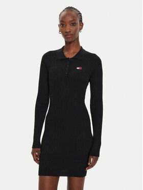 Tommy Jeans Tommy Jeans Трикотажна сукня DW0DW18734 Чорний Slim Fit