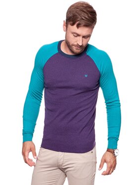 Wrangler Wrangler Sweter RAGLAN KNIT Niebieski Regular Fit