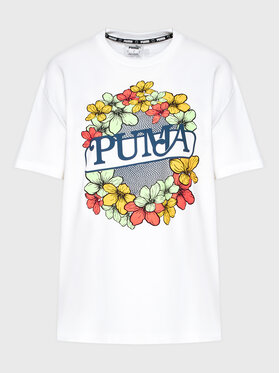 Puma Puma T-Shirt Graphic Basketball 536198 Bílá Regular Fit