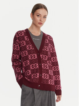 PINKO PINKO Kardigan Half Breed 106042 A2YD Bordowy Regular Fit