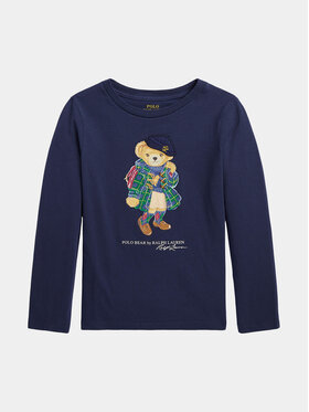 Polo Ralph Lauren Polo Ralph Lauren Blúz Ls Bear Tee 312916766001 Sötétkék Regular Fit