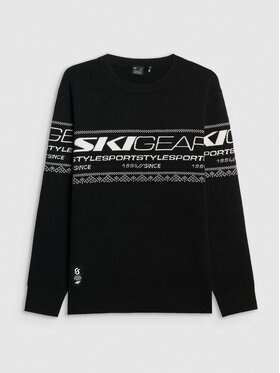 4F 4F Sweter casual Czarny Regular Fit