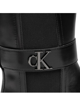 Calvin Klein Škornji Chunky Combat Chelsea Mg YW0YW01495 Črna