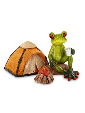 MIAhome MIAhome Figurka żaba na kempingu FROGG na biwaku Zielony