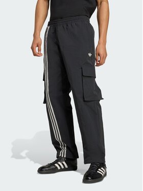adidas adidas Spodnie cargo Front Stripes Woven Czarny Loose Fit