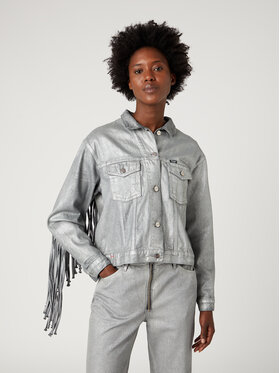 Wrangler Wrangler Джинсова куртка Souvenir Fringe W4T144M30 112327270 Сірий Relaxed Fit