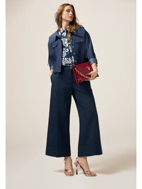 Oltre Oltre Pantaloni di tessuto P065R008589N034 Blu Baggy Fit