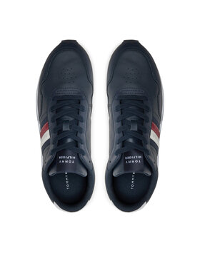 Tommy Hilfiger Superge Runner Evo Lth Mix Ess FM0FM05121 Mornarsko Modra