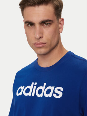 Adidas Majica Essentials Single Jersey Linear Embroidered Logo T-Shirt IC9279 Modra Regular Fit