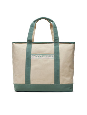 Tommy Hilfiger Tommy Hilfiger Borsetta Th Summer Canvas Tote AW0AW17421 Verde