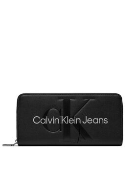 Calvin Klein Jeans Calvin Klein Jeans Didelė Moteriška Piniginė Sculpted Mono Zip Around Mono K60K607634 Juoda