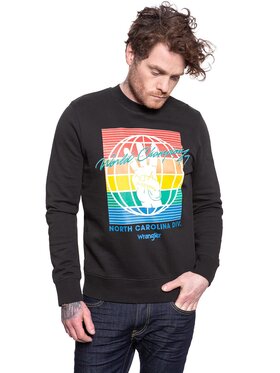 Wrangler Wrangler Bluza GLOBE SWEAT Czarny Regular Fit