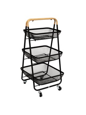 MIAhome MIAhome Organizer  Wózek kuchenny metalowy 86x48x41,5 cm ZEWA czarny Czarny