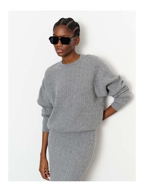 La Mania La Mania Sweter PEONY Szary Classic Fit