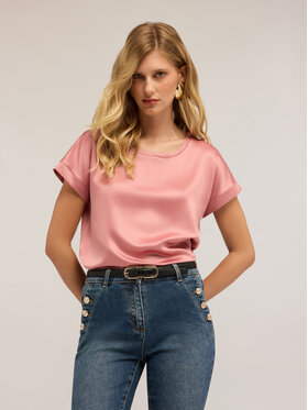 Motivi Motivi T-shirt G063W703439N006 Rosa Regular Fit