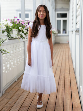 SLY SLY Sukienka 4SM-09A Biały Comfortable Fit