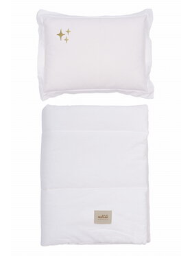 Malomi Malomi Komplet pościeli bedding_set_washed_stars_ecru Biały