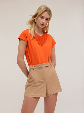 Motivi Motivi T-Shirt G272W003293N017 Pomarańczowy Regular Fit