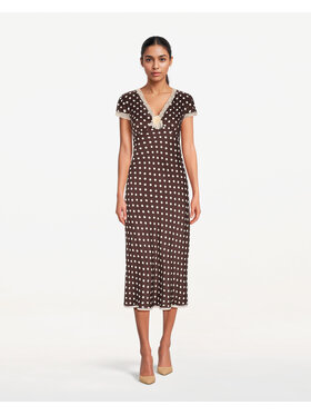 Castellani Castellani Sukienka codzienna Polka Brązowy Regular Fit