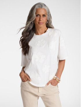 Elena Mirò Elena Mirò T-Shirt G344Z000554N011 Biały Regular Fit
