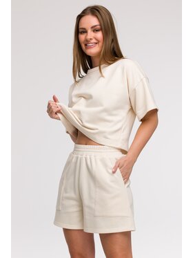 BeWear BeWear Szorty materiałowe B312 Biały Comfortable Fit