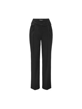 La Mania La Mania Kalhoty z materiálu PIE 2 Černá Classic Fit