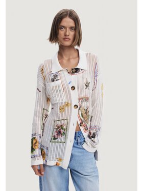 Desigual Desigual Ζακέτα JERS_BASSEL Λευκό Casual Fit