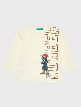 United Colors Of Benetton United Colors Of Benetton Majica 3VR5G106B Écru Regular Fit