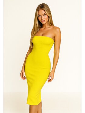 Nudyess Nudyess Sukienka dzianinowa Melrose Mimi z prążka Zielony Fitted Fit