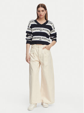 Tommy Jeans Tommy Jeans Traperice DW0DW22409 Krem Loose Fit